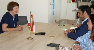 اجتماع  رئيس لجنة الحوار اللبناني الفلسطيني باسل الحسن مع المنسّقة للأمم المتحدة