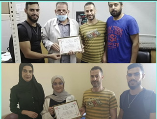 التجمع الديموقراطي للمهنيين الفلسطينيين في نهر البارد يزور الصيادلة في عيادة الاونروا والهلال الاحمر الفلسطيني