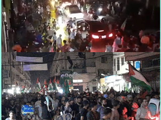 مظاهرة  ليلية في مخيم نهر البارد  تنديداً  بالعدوان على غزة