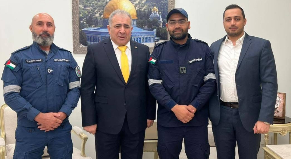 أفواج الإطفاء الفلسطينية تلتقي سعادة سفير دولة فلسطين في لبنان