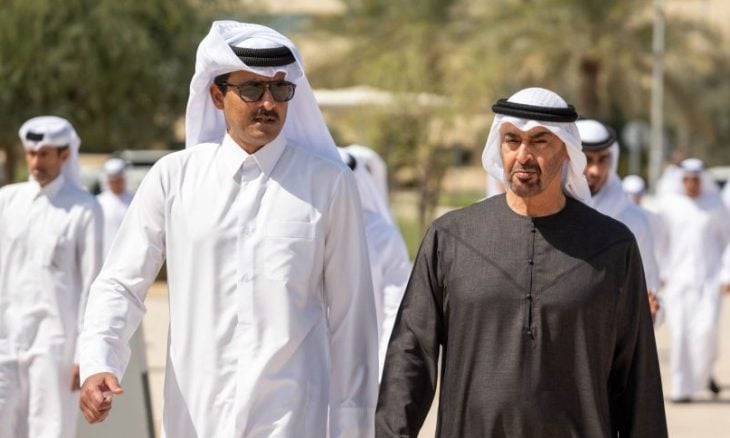 أمير قطر ورئيس الإمارات يتبادلان وجهات النظر حول القضايا الراهنة والتحديات التي تمر بها المنطقة- (صور)