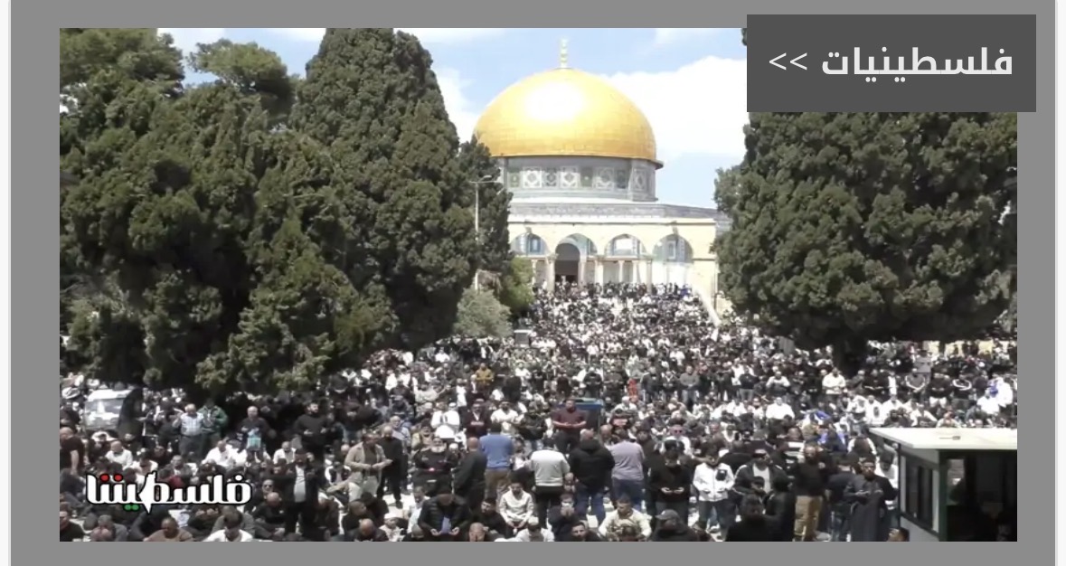 100 ألف مصلٍ يؤدون الجمعة في المسجد الأقصى